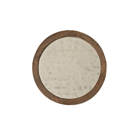 Sozann Solid Recycled Pine Round Bathroom Mirror